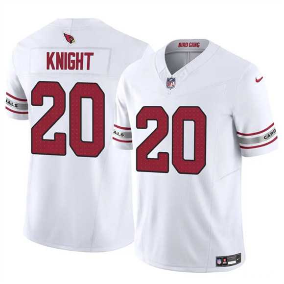 Men%27s Arizona Cardinals #20 Bam Knight White 2025 F.U.S.E. Vapor Untouchable Limited Stitched Jersey