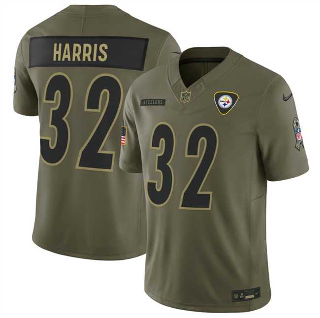 Men%27s Pittsburgh Steelers #32 Franco Harris Olive 2025 F.U.S.E. Salute to Service Limited Stitched Jersey Dyin