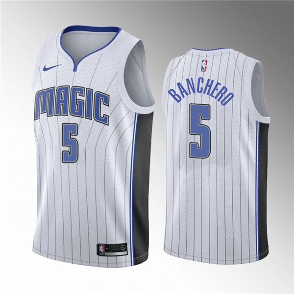 Men's Orlando Magic #5 Paolo Banchero White 2022 Draft Basketball  Stitched Jersey