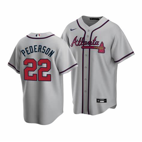 Atlanta Braves#22 Joc Pederson Grey Jersey