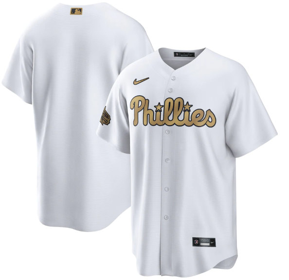 Men's Philadelphia Phillies Blank White 2022 All-Star Cool Base Stitched Baseball Jersey->oakland athletics->MLB Jersey