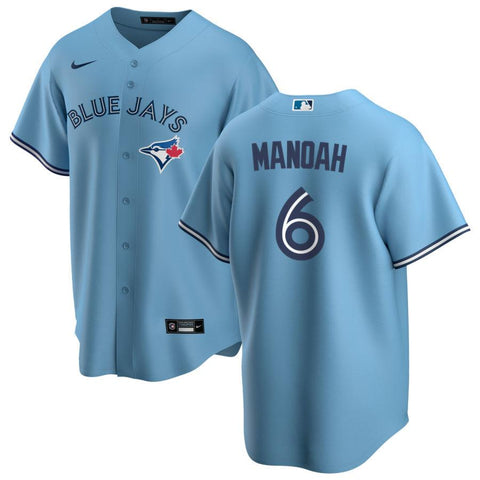 Toronto Blue Jays #6 Alek Manoah Mens Nike Powder Blue Jersey->los angeles dodgers->MLB Jersey