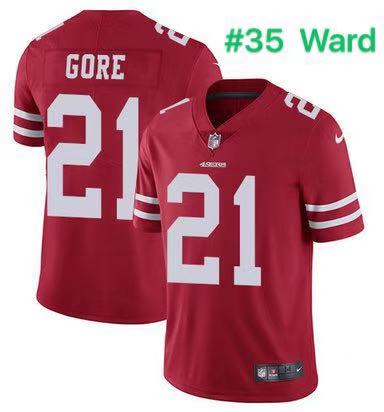 Men's San Francisco 49ers #35 Ward Red Vapor Untouchable Limited Stitched Jersey