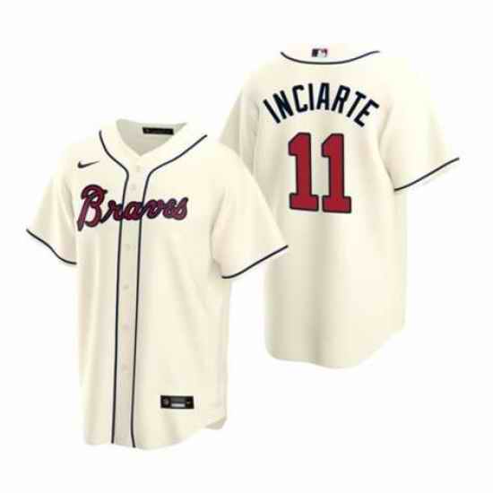 Mens Nike Atlanta Braves #11 Ender Inciarter Ice Cream Alternate Stitched Baseball Jersey