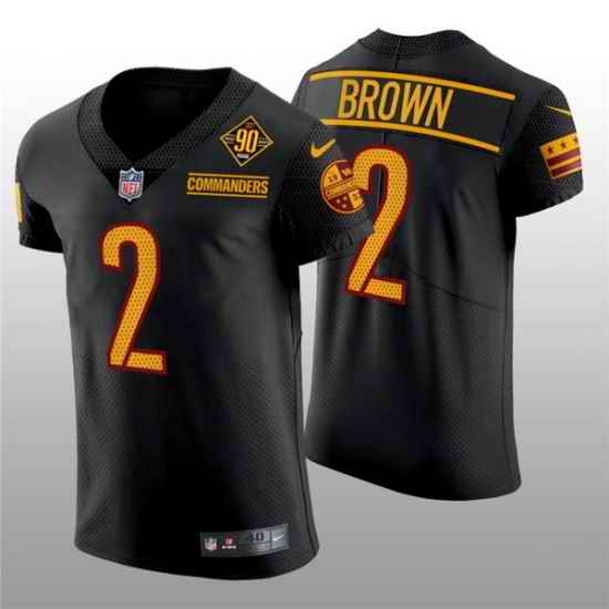 Men Washington Commanders #2 Dyami Brown 90th Anniversary Black Elite Stitched Jersey->washington commanders->NFL Jersey