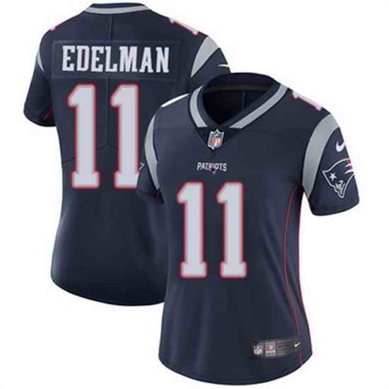 Women New England Patriots #11 Julian Edelman Navy Vapor Untouchable Stitched Jersey