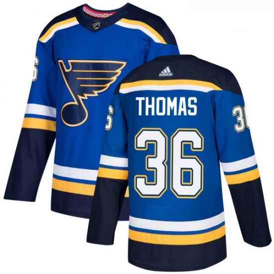 Youth Adidas St Louis Blues #36 Robert Thomas Authentic Royal Blue Home NHL Jersey