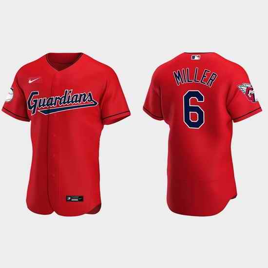 Men Cleveland Guardians #6 Owen Miller Red Flex Base Stitched Jerse->boston red sox->MLB Jersey