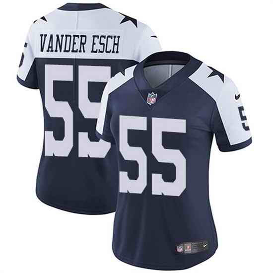 Women Dallas Cowboys #55 Leighton Vander Esch Navy Thanksgiving Limited Stitched Jersey 28Run Small uFF09