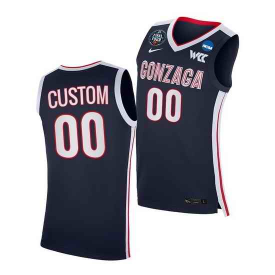 Gonzaga Bulldogs Custom 2021 March Madness Final Four Wcc Navy Jersey->->Custom Jersey