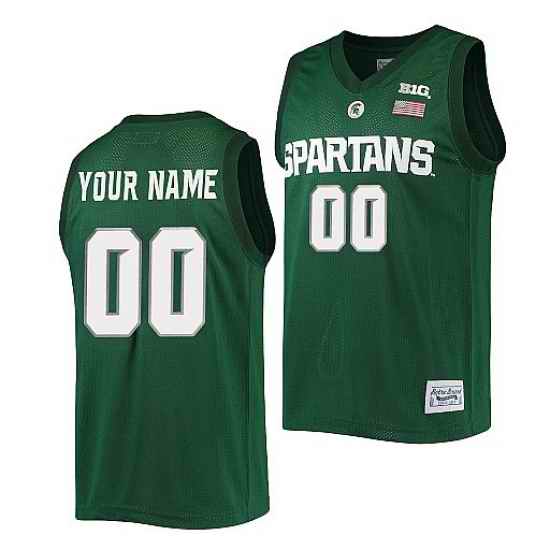 Michigan State Spartans Custom Green Alumni Commemorative Classic Jersey->->Custom Jersey