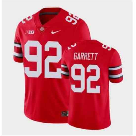 Men Ohio State Buckeyes #92 Haskell Garrett Red College Football Jersey->customized ncaa jersey->Custom Jersey