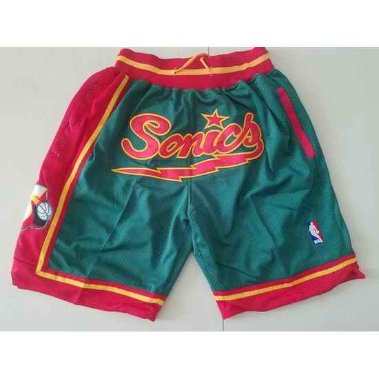Seattle SuperSonics Basketball Shorts 004->nba shorts->NBA Jersey