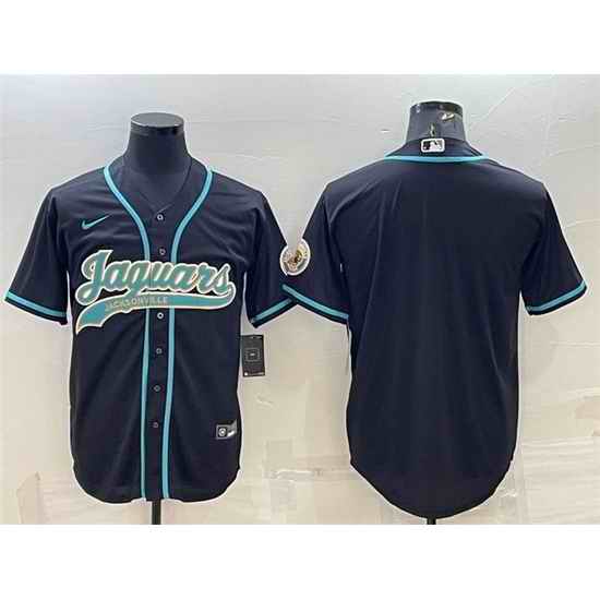 Men Jacksonville Jaguars Blank Black With Patch Cool Base Stitched Baseball Jersey->jacksonville jaguars->NFL Jersey