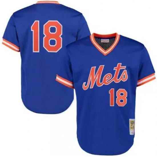 New York Mets #18 Darryl Strawberry Royal Cooperstown Mesh Batting Practice Jersey->atlanta hawks->NBA Jersey