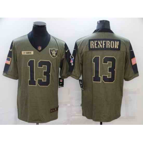 Nike Raiders #13 Hunter Renfrow Olive 2021 Salute To Service Limited Jersey->las vegas raiders->NFL Jersey