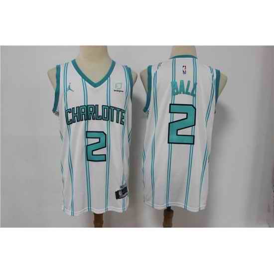 Youth Charlotte Hornets #2 LaMelo Ball White 2021 Swingman Jersey