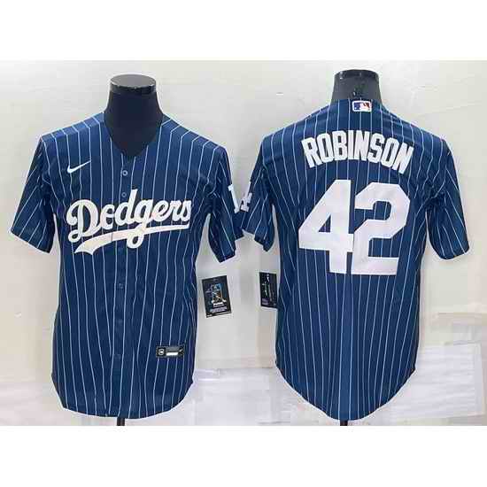 Men Los Angeles Dodgers #42 Jackie Robinson Navy Cool Base Stitched Jersey