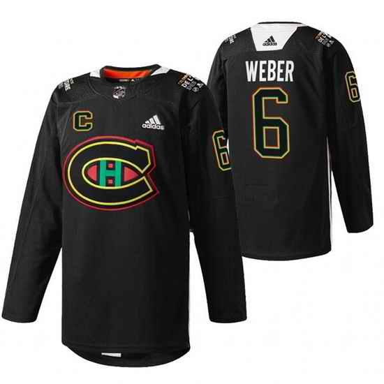 Men Montreal Canadiens #6 Shea Weber 2022 Black Warm Up History Night Stitched Jerse->nike air vapormax plus->Sneakers