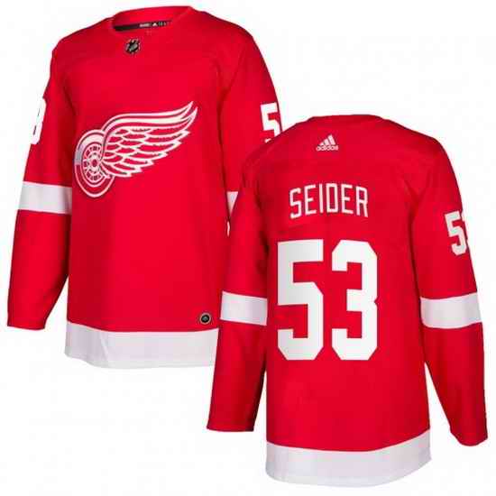 Men Detroit Red Wings #53 Moritz Seider Red Stitched jersey->detroit red wings->NHL Jersey