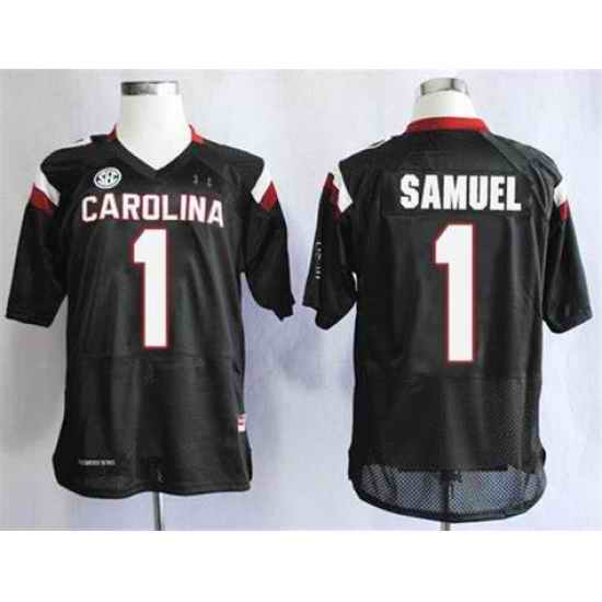 Men South Carolina Gamecocks Deebo Samuel #1 Maroon Black Football Jersey->tennessee volunteers->NCAA Jersey