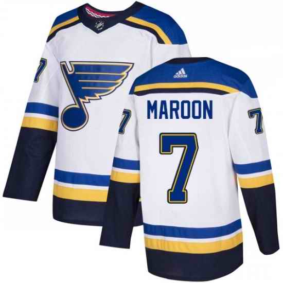 Mens Adidas St Louis Blues #7 Patrick Maroon Authentic White Away NHL Jersey