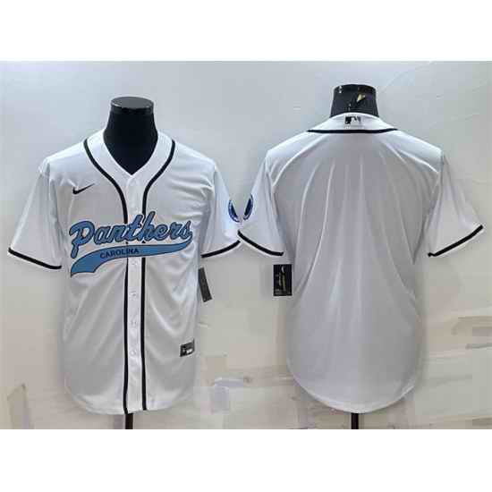 Men Carolina Panthers Blank White With Patch Cool Base Stitched Baseball Jersey->new york jets->NFL Jersey