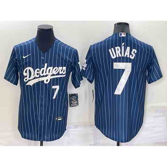 Men Los Angeles Dodgers #7 Julio Urias Navy Cool Base Stitched Baseball Jersey