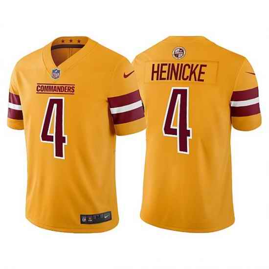 Men's Washington Commanders #4 Taylor Heinicke Gold Vapor Untouchable Stitched Football Jersey->washington commanders->NFL Jersey