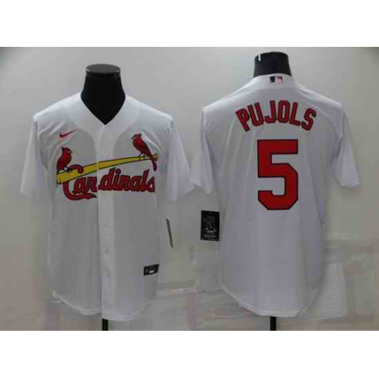 Men's St. Louis Cardinals #5 Albert Pujols White Cool Base Stitched Jersey->atlanta braves->MLB Jersey