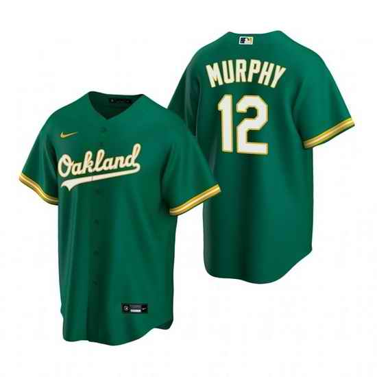 Men Oakland Athletics #12 Sean Murphy Green Cool Base Stitched Jerseys->new york yankees->MLB Jersey