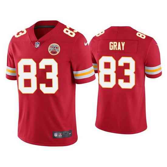 Men Kansas City Chiefs #83 Noah Gray Red Limited Stitched NFL Jersey