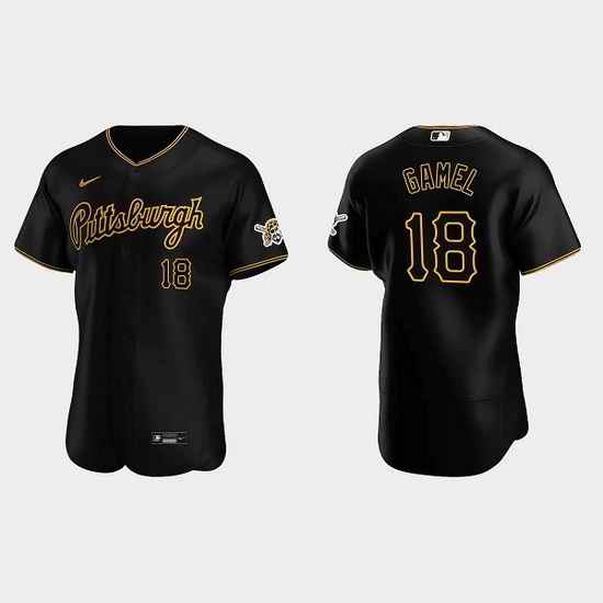 Men Pittsburgh Pirates #18 Ben Gamel Black Flex Base Stitched Jersey->boston red sox->MLB Jersey