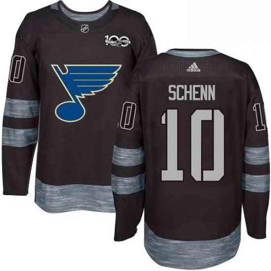 Mens Adidas St Louis Blues #10 Brayden Schenn Authentic Black 1917 2017 100th Anniversary NHL Jersey