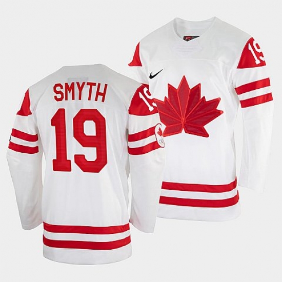 Men's Ryan Smyth Canada Hockey White 2022 Winter Olympic #19 Salt Lake City Jersey->ohio state buckeyes->NCAA Jersey