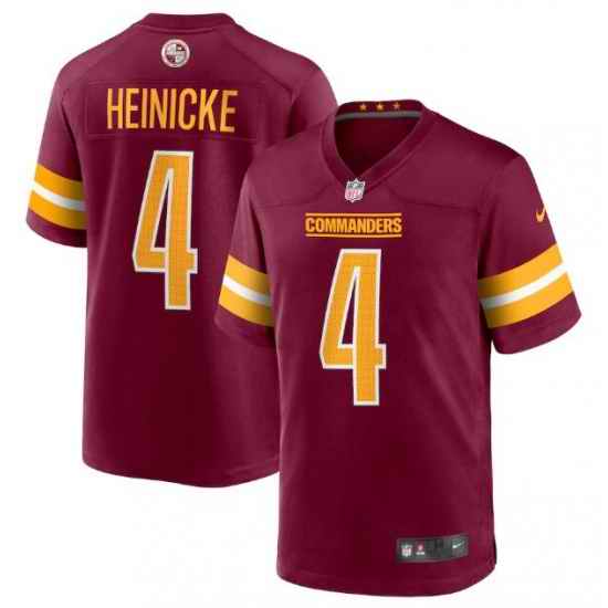 Men Washington Commanders #4 Taylor Heinicke 2022 Burgundy Game Stitched Jersey->washington commanders->NFL Jersey