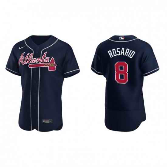 Men Nike Atlanta Braves #8 Eddie Rosario Navy Blue Alternate Stitched Baseball Jersey