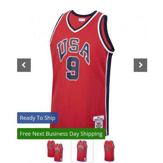??ichael Jordan USA Basketball Mitchell Nexx Authentic 1984 Red Jersey->philadelphia 76ers->NBA Jersey