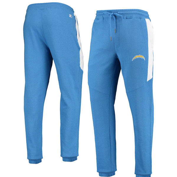 Men's Los Angeles Chargers Starter Royal /White Goal Post Fleece Pants->jacksonville jaguars->NFL Jersey