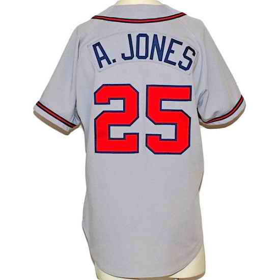 Men Nike Atlanta Braves #25 Andruw Jones White Gray Base Stitched Jersey->arizona diamondbacks->MLB Jersey