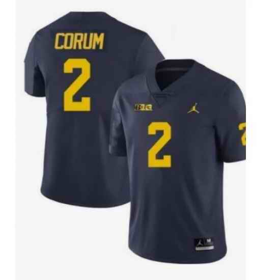 Men Michigan Wolverines Blake Corum #2 Navy High School Jersey->tennessee volunteers->NCAA Jersey