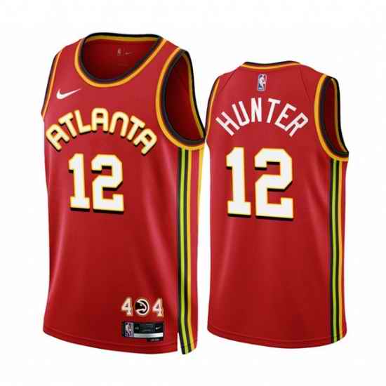 Men's Atlanta Hawks #12 De'Andre Hunter 2022-23 Red Icon Edition Stitched Jersey->atlanta hawks->NBA Jersey