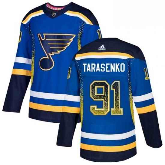 Mens Adidas St Louis Blues #91 Vladimir Tarasenko Authentic Blue Drift Fashion NHL Jersey