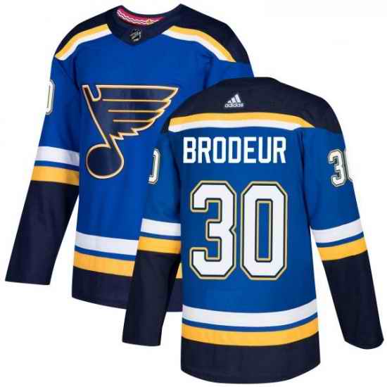Youth Adidas St Louis Blues #30 Martin Brodeur Authentic Royal Blue Home NHL Jersey