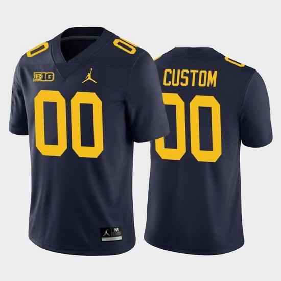 Michigan Wolverines Custom Navy Home Men'S Jersey->->Custom Jersey