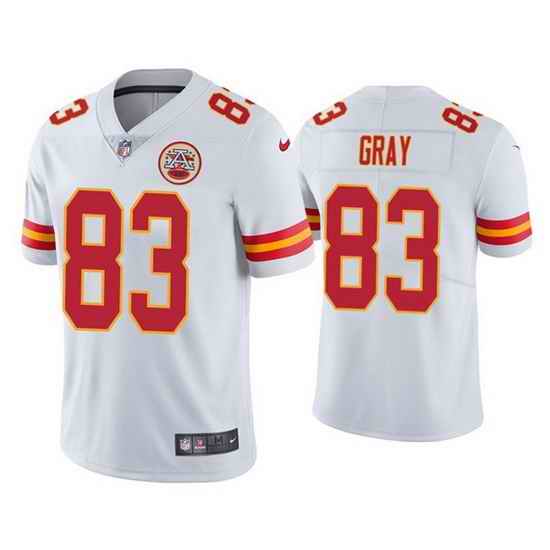 Men Kansas City Chiefs #83 Noah Gray White Limited Stitched NFL Jersey