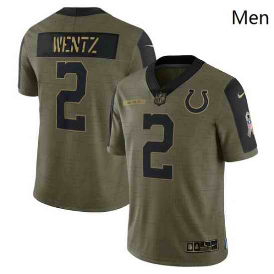 Men's Indianapolis Colts Carson Wentz Nike Olive 2021 Salute To Service Limited Player Jersey->indianapolis colts->NFL Jersey