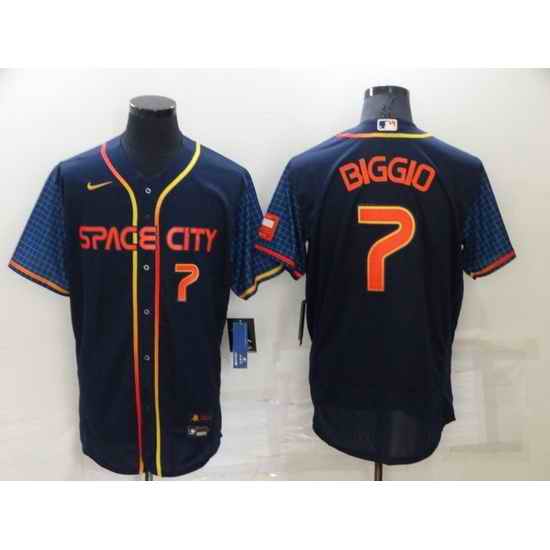 Men Houston Astros #7 Craig Biggio 2022 Navy City Connect Flex Base Stitched Baseball Jerse->houston astros->MLB Jersey