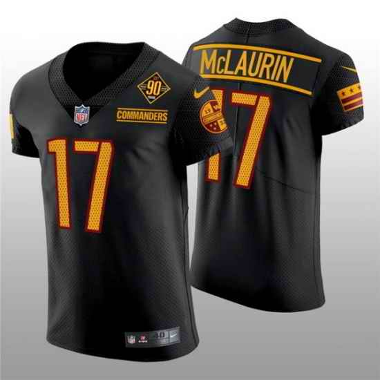 Men Washington Commanders #17 Terry McLaurin 90th Anniversary Black Elite Stitched Jersey->washington commanders->NFL Jersey