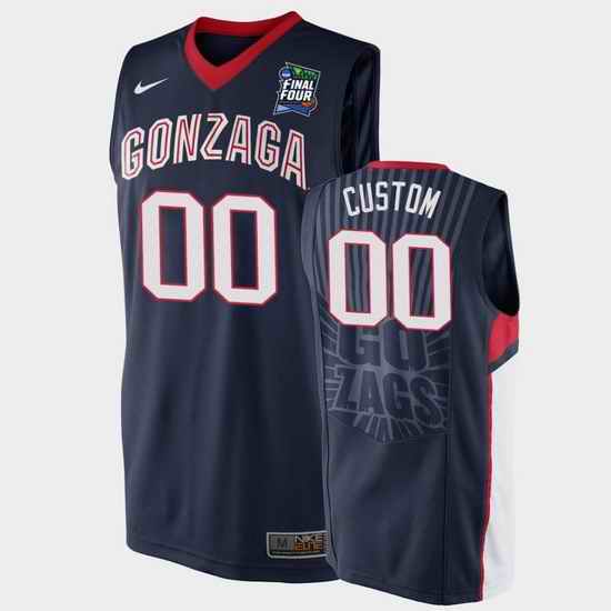 Gonzaga Bulldogs Custom Navy 2019 Final Four Men'S Jersey->->Custom Jersey